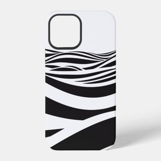 Coque iPhone 12 Abstrait arrière - plan des vagues. illusion d'opt (Verso)