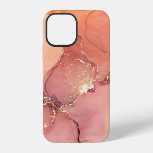 Coque iPhone 12 Abstrait beige, fond marron, papier peint. Mixin