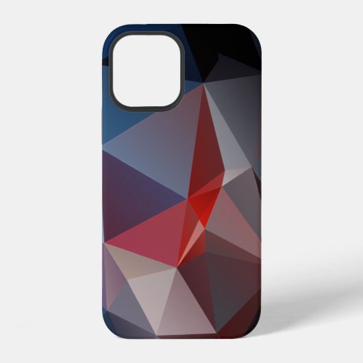 Coque iPhone 12 Abstrait de pyramide de bleus et de rouges (Verso)