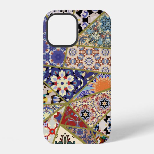 Coque iPhone 12 Abstrait ethnique espagnol carreau patchwork dessi (Verso)