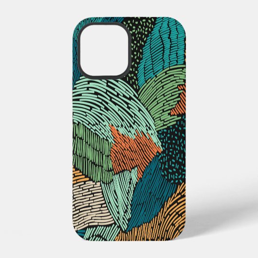 Coque iPhone 12 Abstrait Grunge : conception de motif transparent. (Verso)