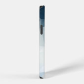 Coque iPhone 12 Abstrait Pyramidal Bleus et Noirs (Côté droit)