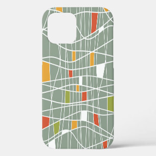 Coque iPhone 12 Abstrait sans fil : Design Motif moderne.