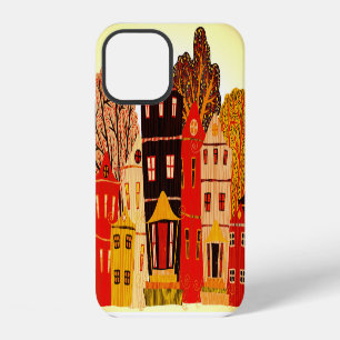 Coque iPhone 12 Affiche Rétro Sweet Home : Maisons de Dessin Animé