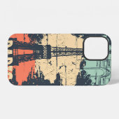 Coque iPhone 12 Affiche typographique de Paris : affiche abstraite (Verso Horizontal)