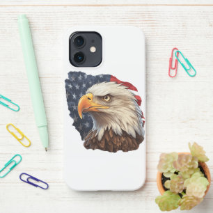 Coque iPhone 12 Aigle à drapeau américain