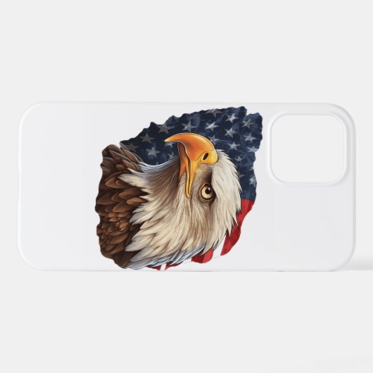 Coque iPhone 12 Aigle à drapeau américain (Verso Horizontal)