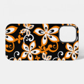 COQUE iPhone 12 ALOHA HAWAI'I (NOIR/ORANGE) (Verso Horizontal)