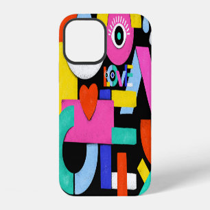 Coque iPhone 12 Amour abstrait, yeux : motif coloré