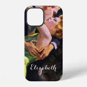 Coque iPhone 12 Amour vintage et romance, Baiser romantique