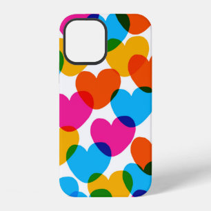 Coque iPhone 12 Amusant vintage amour coeur arrière - plan en pret
