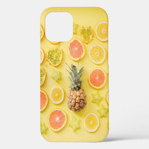 Coque iPhone 12 Ananas entouré d'agrumes