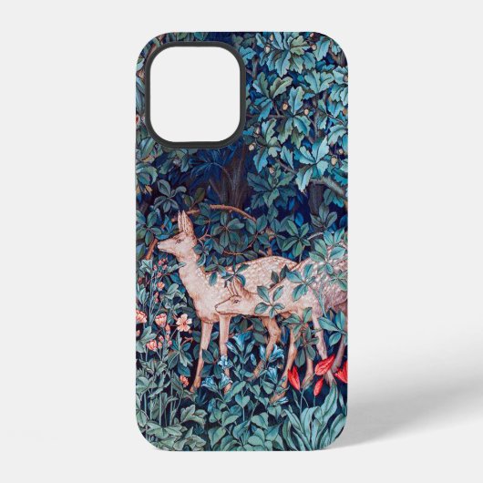 Coque iPhone 12 Animaux dans la forêt, William Morris (Verso)