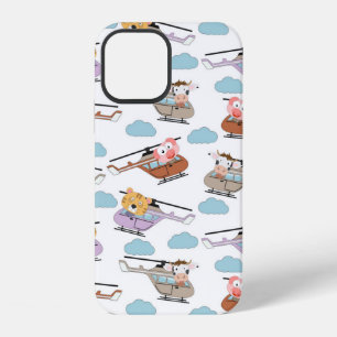 Coque iPhone 12 Animaux mignons En Motif Hélicoptère