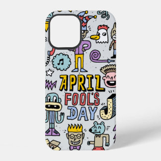 Coque iPhone 12 April fools day drôle doodle colorful set 1. Vinta