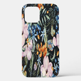 Coque iPhone 12 Aquarelle Douce : Baies Florales Roses
