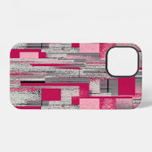 Coque iPhone 12 Aquarelle patchwork numérique : motif transparent (Verso Horizontal)