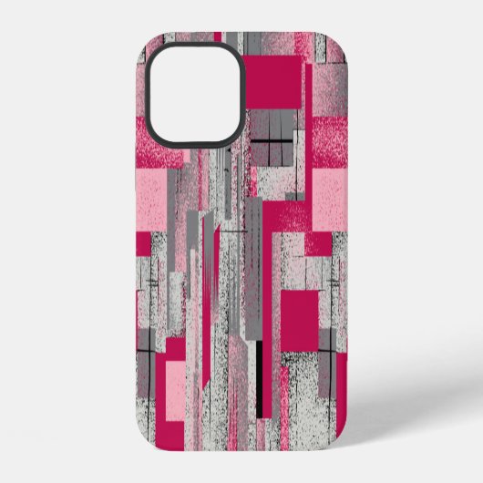 Coque iPhone 12 Aquarelle patchwork numérique : motif transparent (Verso)