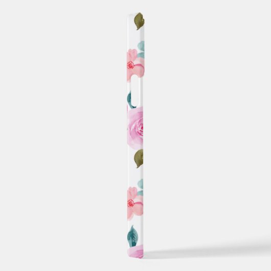 Coque iPhone 12 Aquarelle rose (Côté droit)