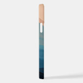 Coque iPhone 12 Aquarelle rose et bleu Abstrait Art (Côté droit)