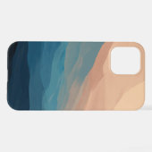 Coque iPhone 12 Aquarelle rose et bleu Abstrait Art (Verso Horizontal)