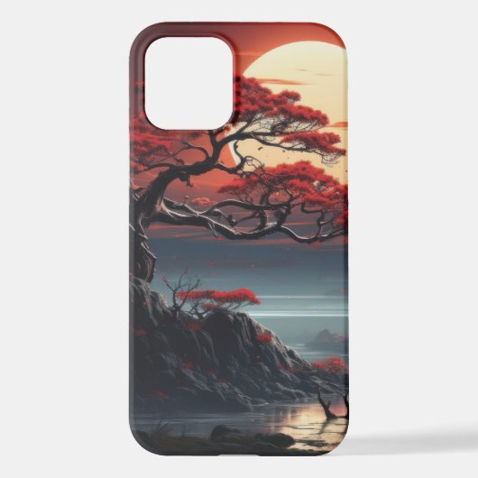 Coque iPhone 12 Arbre bonsaï (Verso)