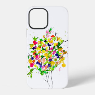 Coque iPhone 12 Arbre coloré à l'aquarelle