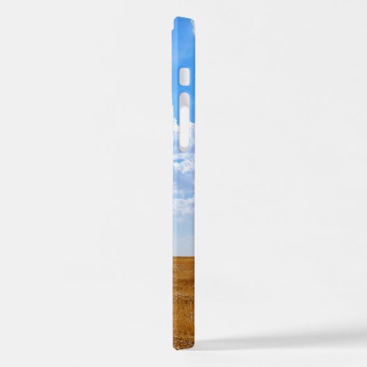 Coque iPhone 12 Arbre dans un champ de blé récolté (Côté gauche)