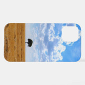 Coque iPhone 12 Arbre dans un champ de blé récolté (Verso Horizontal)