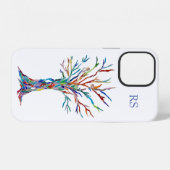 Coque iPhone 12 Arbre de vie à monogramme (Verso Horizontal)
