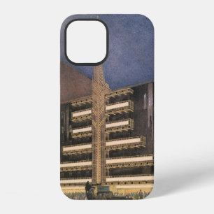 Coque iPhone 12 Architecture Art Déco vintage, bâtiment à NYC