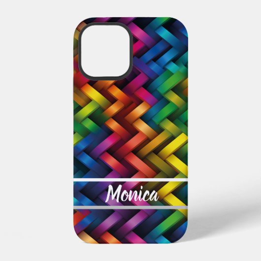 Coque iPhone 12 Arcoíris de Geometría Vibrante (Verso)