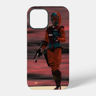 Coque iPhone 12 ARES CYBORG, RED SUNSET Science Fiction, Sci-Fi