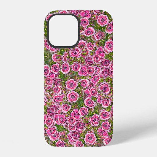 Coque iPhone 12 arrière - plan abstrait transparent. flux textile (Verso)