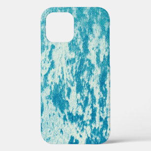 Coque iPhone 12 Arrière - plan bleu texturé en tissu dense. Con