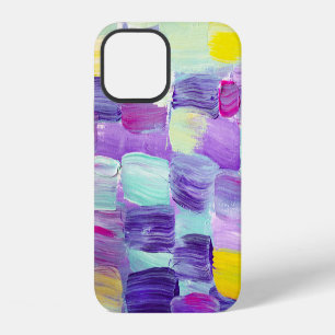 Coque iPhone 12 Arrière - plan d'art Abstrait peint à la main