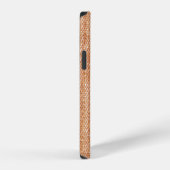 Coque iPhone 12 Arrière-plan de texture de toile de lin marron (Côté droit)