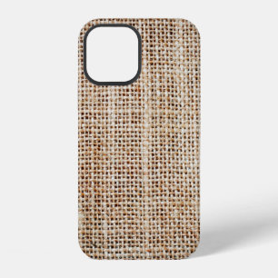 Coque iPhone 12 Arrière-plan de toile de jute