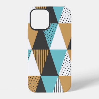 Coque iPhone 12 Arrière - plan géométrique. Illustration vintage A