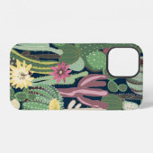 Coque iPhone 12 arrière-plan sans couture avec cactus (Verso Horizontal)