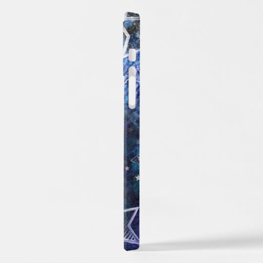 Coque iPhone 12 Arrière - plan spatial avec étoiles (Côté gauche)