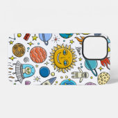 Coque iPhone 12 Arrière - plan spatial. Planètes du système solair (Verso Horizontal)