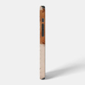 Coque iPhone 12 Arrière - plan texturé en cuir gros plan. (Côté gauche)