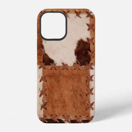 Coque iPhone 12 Arrière - plan texturé en cuir gros plan. (Verso)