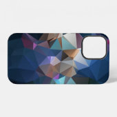 Coque iPhone 12 Art abstrait pyramidal bleu vert (Verso Horizontal)