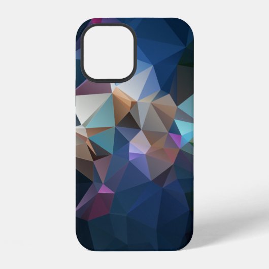 Coque iPhone 12 Art abstrait pyramidal bleu vert (Verso)