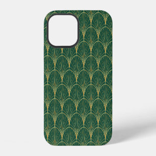 Coque iPhone 12 Art déco feuille de palme verte
