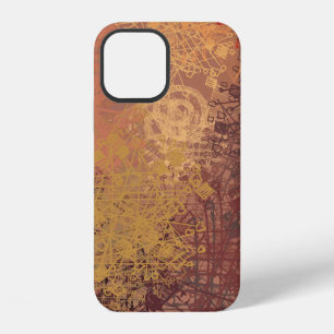 Coque iPhone 12 Art fait main. Texture colorée. Œuvre d'art modern