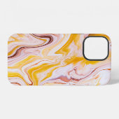 Coque iPhone 12 Art fluide : texture abstraite iridescente. (Verso Horizontal)