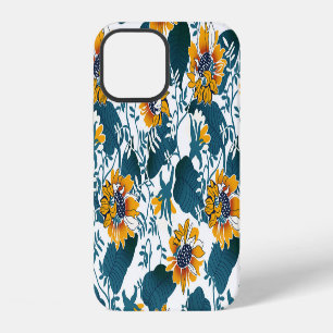 Coque iPhone 12 Art Nouveau, motif floral.